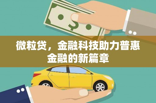 泰顺微粒贷，金融科技助力普惠金融的新篇章