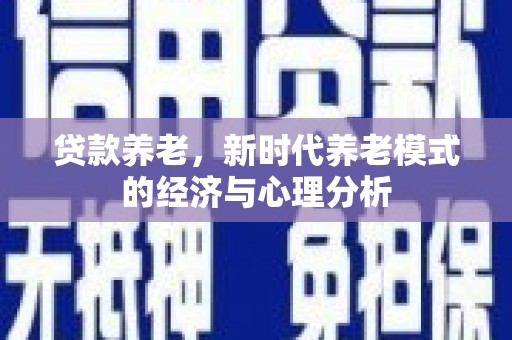岢岚贷款养老，新时代养老模式的经济与心理分析
