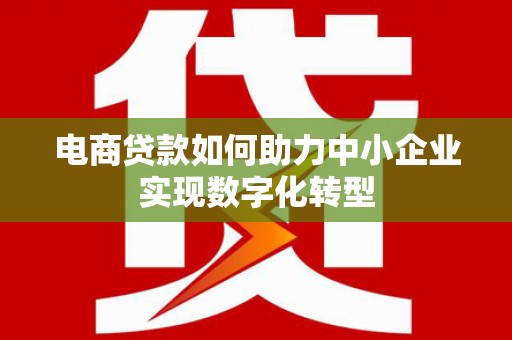 甘谷电商贷款如何助力中小企业实现数字化转型