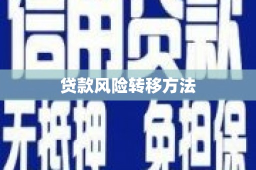 永登贷款风险转移方法