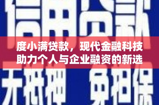 磁县度小满贷款，现代金融科技助力个人与企业融资的新选择