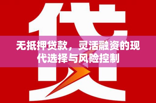 黄山无抵押贷款，灵活融资的现代选择与风险控制